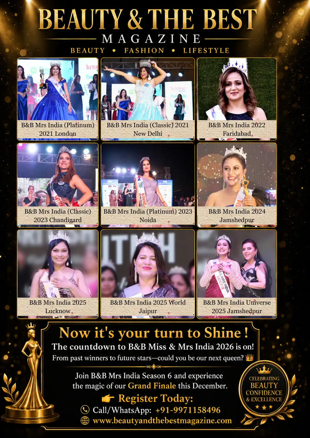 B&B Miss Mrs Mr India 2026 Season 6 Grand Finale