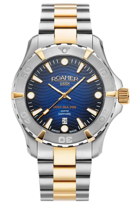 Roamer Deep Sea 200 Swiss watch with blue dial