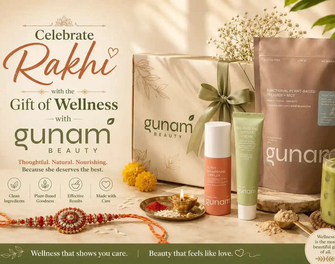 Rakhi wellness gifts from Gunam Beauty