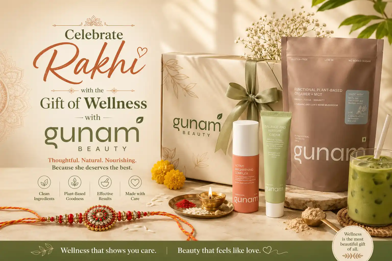Rakhi wellness gifts from Gunam Beauty